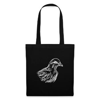 Colombe élégante dans les lignes de style tatouage - Sac en tissu - noir - Devant