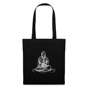 Jeune moine en méditation profonde - Sac en tissu - noir - Devant
