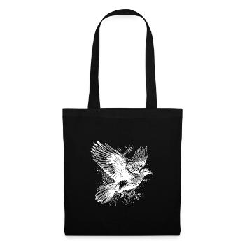 Fliegende Taube in Tattoo Style Linien - Stoffbeutel - Schwarz - Vorne