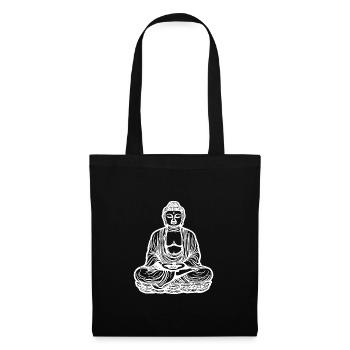 Far Eastern Buddha Lotus Meditation Tattoo Style - Tote Bag - black - Front