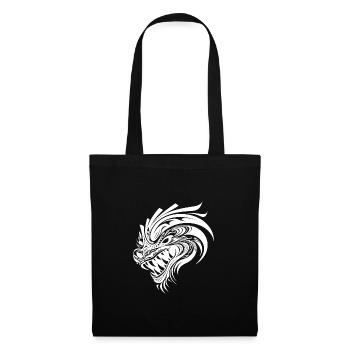 Dragon chinois rugissant dans le style de tatouage - Sac en tissu - noir - Devant