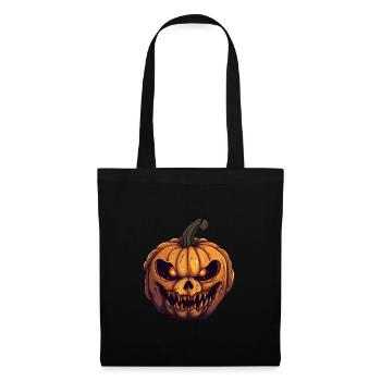 Evil Pumpkin Face - Grinning Halloween Costume - Tote Bag - black - Front