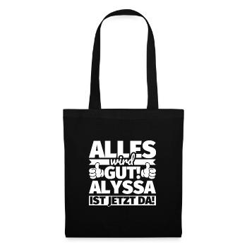 Alyssa Vorname Geschenk lustiger Spruch - Stoffbeutel - Schwarz - Vorne