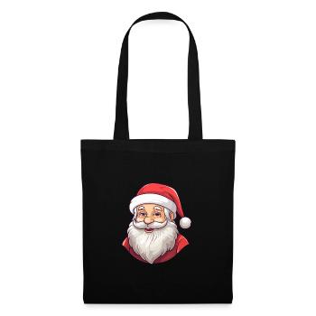 Cute Santa Claus with beard and hat - Tote Bag - black - Front