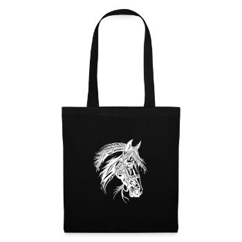 Cheval robuste à crinière Dressage équestre Sports équestres - Sac en tissu - noir - Devant