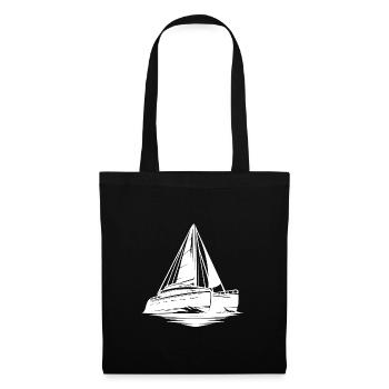 Sport catamaran large sailboat with sails - Tote Bag - black - Front