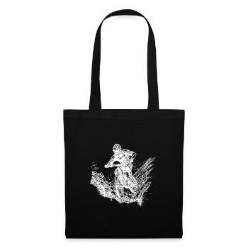 Mountain biker, cyclist, mud, forest, downhill - Tote Bag - black - Front