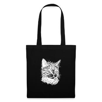 Pretty cat in vintage design - Tote Bag - black - Front