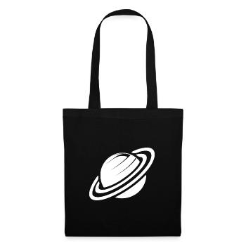 Planète Saturne avec des anneaux dans le système solaire - Sac en tissu - noir - Devant