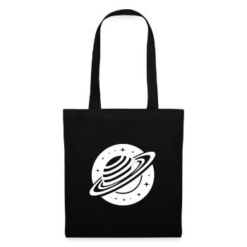 Space planet Saturn with ring system and stars - Tote Bag - black - Front