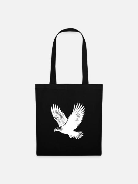 Eleganter Adler auf gewaltigen Schwingen - Stoffbeutel - Schwarz