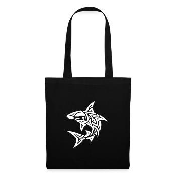 Tribal requin-marteau Style Diver Fan Tattoo - Sac en tissu - noir - Devant