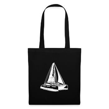 Double hull catamaran sailboat - Tote Bag - black - Front