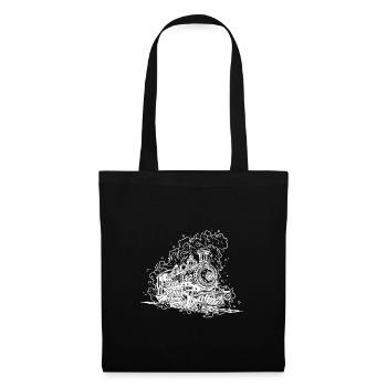 Vintage Steam Locomotive on Tracks Under Steam - Tote Bag - black - Front