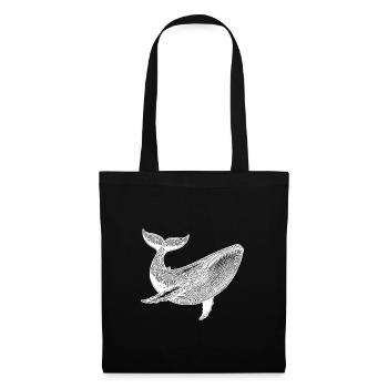 Large Vintage Whale Massive Sea Creature - Tote Bag - black - Front