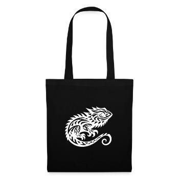 Dragon barbu mignon Tribal tatouage Dragon - Sac en tissu - noir - Devant