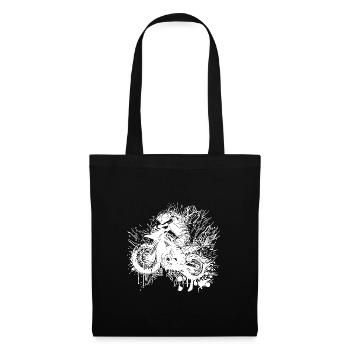 Moto de course tout-terrain style éclaboussure - Sac en tissu - noir - Devant