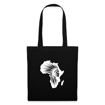 Starker Krieger Schmuck Afrika Krieger Silhouette - Stoffbeutel - Schwarz - Vorne