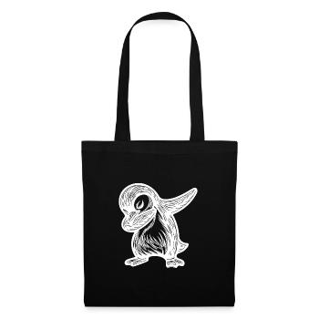 Süsser Knuffiger Pinguin Kleiner Dabbing Pinguin - Stoffbeutel - Schwarz - Vorne