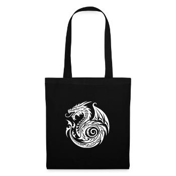 Dragon Vintage écailleux sauvage avec des ailes - Sac en tissu - noir - Devant