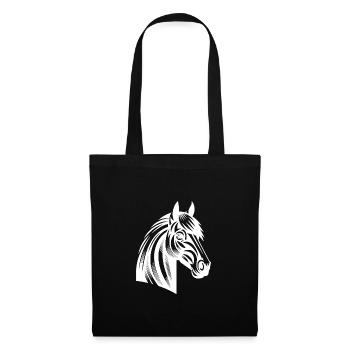 Portrait de Style de tatouage de tête de cheval - Sac en tissu - noir - Devant