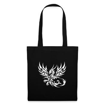Eleganter Tribal Tattoo Drache mit Flügeln - Stoffbeutel - Schwarz - Vorne