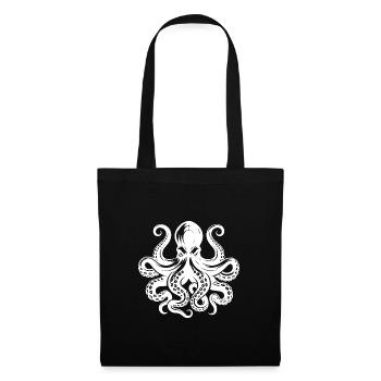 Pieuvre sinistre avec tentacules et ventouses - Sac en tissu - noir - Devant