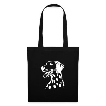 Élégant Chien Dalmatien Beau Portrait De Chien - Sac en tissu - noir - Devant