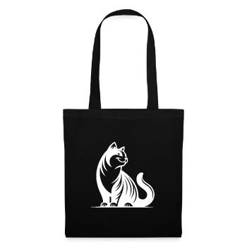 Cuddly purring house cat with cute look - Tote Bag - black - Front
