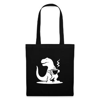 T-Rex avec tasse à café Evil Caffeine Dinosaur - Sac en tissu - noir - Devant