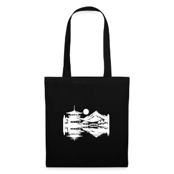 Coucher De Soleil Asiatique Paysage Japonais - Sac en tissu - noir - Devant