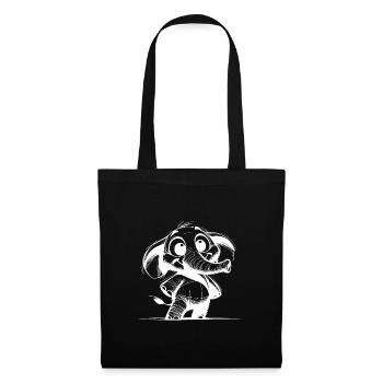 Bébé éléphant pour enfants avec une énorme trompe - Sac en tissu - noir - Devant
