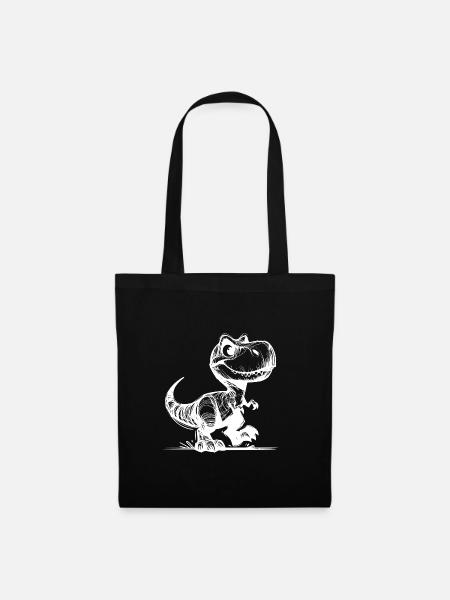 Kleiner süsser T-Rex Dino - Stoffbeutel - Schwarz