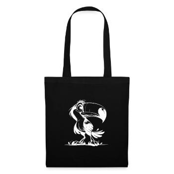 Croquis au crayon de toucan exotique - Sac en tissu - noir - Devant