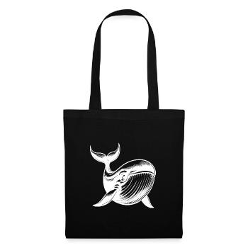 Kids Baby Blue Whale with Big Eyes - Tote Bag - black - Front