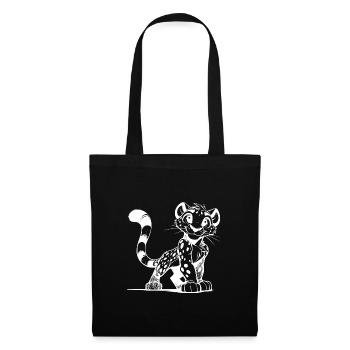 Small Leopard Sketch with Big Eyes - Tote Bag - black - Front