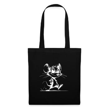 Smiling Kids Mouse Pencil Sketch - Tote Bag - black - Front
