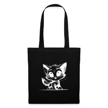 Cute Cats Baby Pencil Drawing - Tote Bag - black - Front