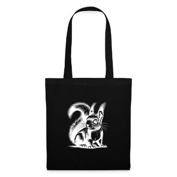 Children's Sketch Squirrel Pencil Drawing - Tote Bag - black - Front