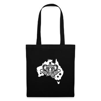 Happy Australischer Koala Kontinent Tattoo Sytyle - Stoffbeutel - Schwarz - Vorne