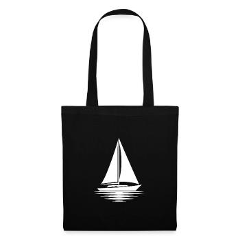 Sailboat with set sails and calm seas - Tote Bag - black - Front
