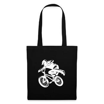 BMX Bike Stunt Fahrer Downhill Sprung Style - Stoffbeutel - Schwarz - Vorne