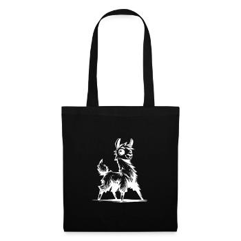 Friendly Curious Llama Pencil Sketch Style - Tote Bag - black - Front