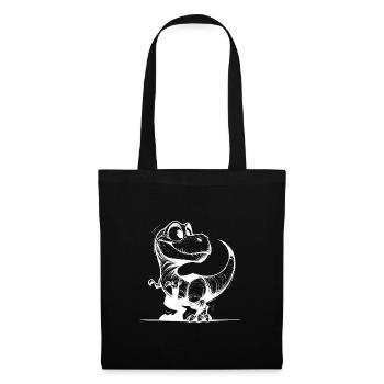 Friendly Smiling T-Rex Dino Drawing - Tote Bag - black - Front