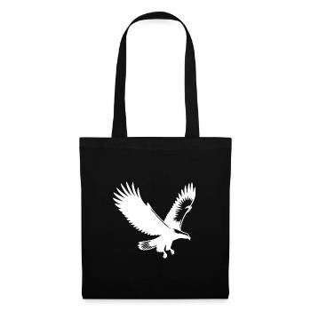 Eleganter Adler im Anflug mit breiten Flügeln - Stoffbeutel - Schwarz - Vorne