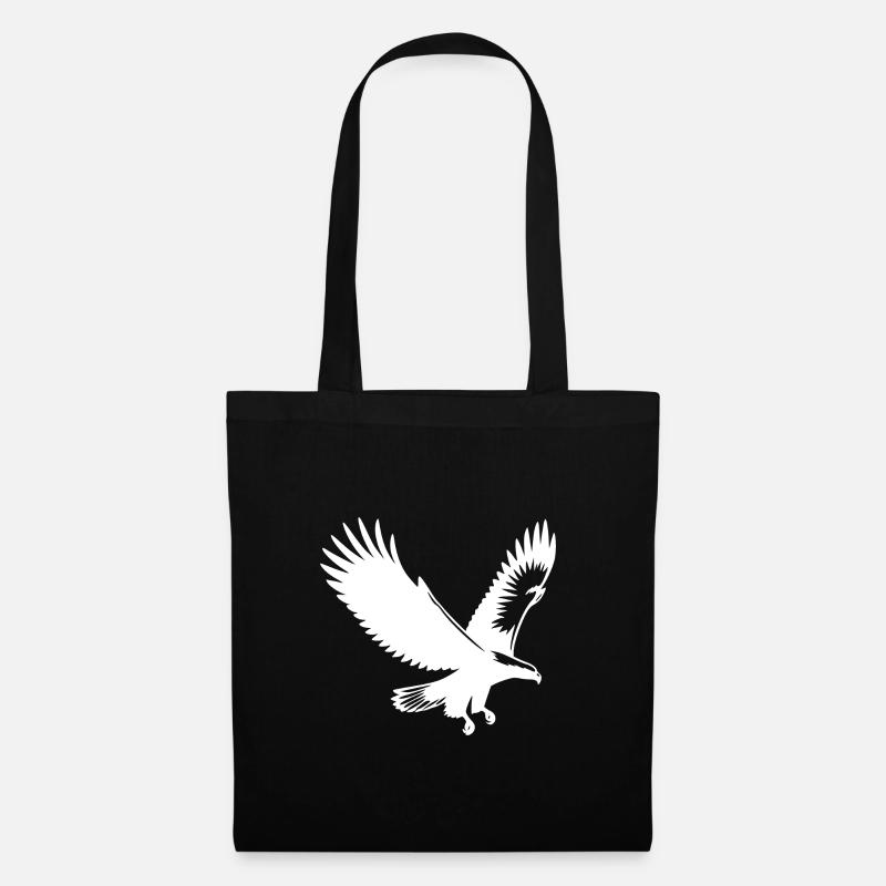 Aigle élégant s’approchant avec de larges ailes - Sac en tissu - noir