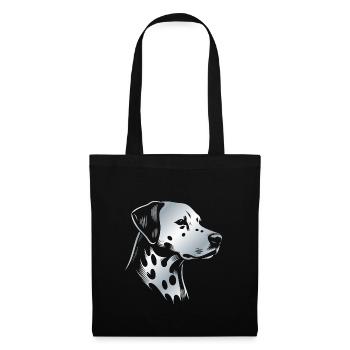 Dalmatian, dog head, drawing silver - Tote Bag - black - Front