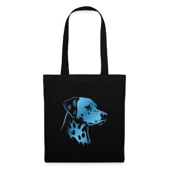 Dalmatian, dog head, drawing blue - Tote Bag - black - Front