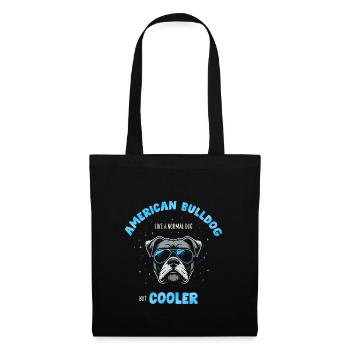 Bouledogue américain chien normal mais plus frais - turquoise - Sac en tissu - noir - Devant