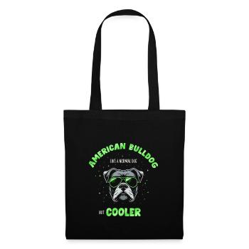 Bouledogue américain chien normal mais plus frais - vert - Sac en tissu - noir - Devant